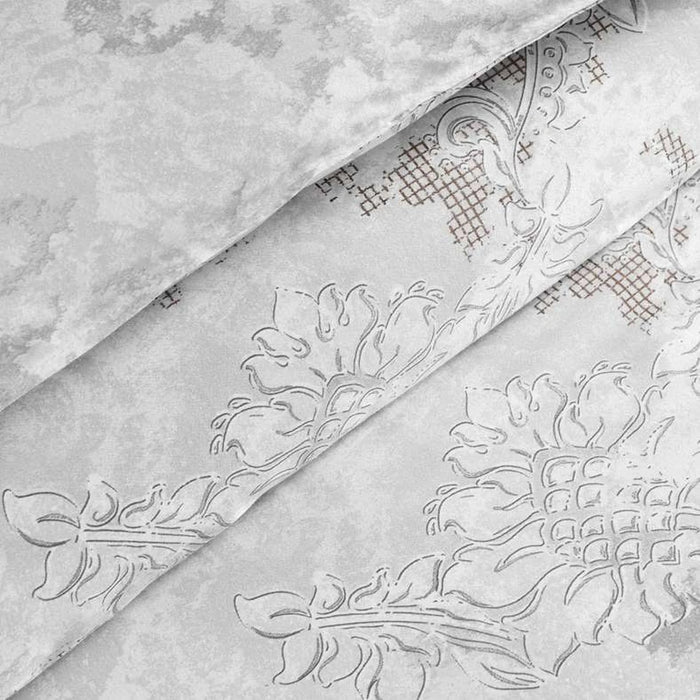 Pure Luxe Baroque 3-Piece Queen Comforter Set 200X240Cm - Grey/Metallic Gold