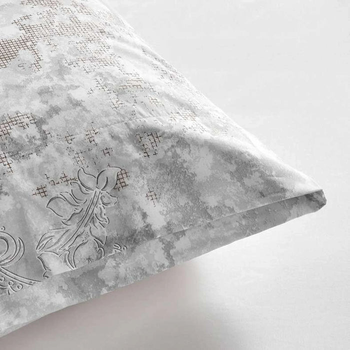 Pure Luxe Baroque 3-Piece Queen Comforter Set 200X240Cm - Grey/Metallic Gold