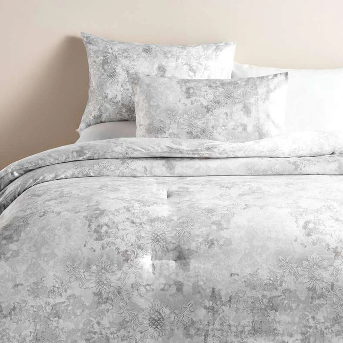 Pure Luxe Baroque 3-Piece Queen Comforter Set 240X260Cm - Grey/Metallic Gold