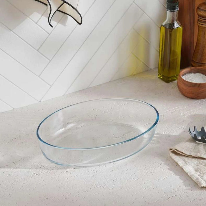 Pyrex Borosilicate Glass Oval Baking Dish 35X24X6Cm - Clear Pan Home