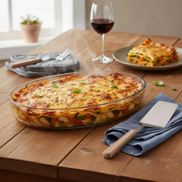 Pyrex Borosilicate Glass Oval Baking Dish 40X27X8Cm - Clear Pan Home