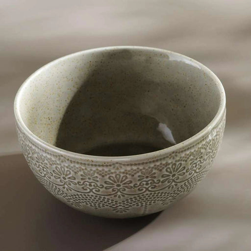 Queen Lace Porcelain Cereal Bowl Dia14cm -Brown Pan Home