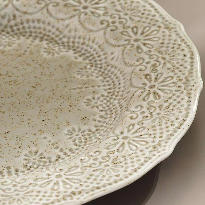 Queen Lace Porcelain Dessert Plate Dia16cm -Brown