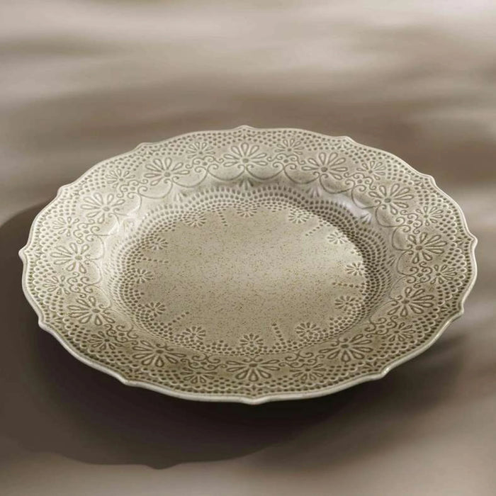 Queen Lace Porcelain Dinner Plate Dia26Cm -Brown