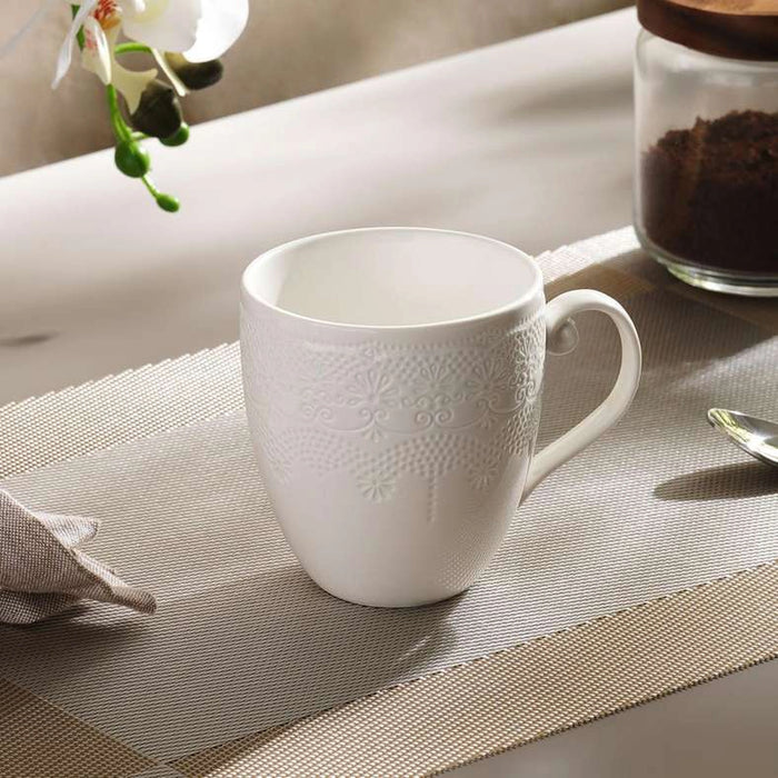 Queen Lace Porcelain Mug 320Ml - White