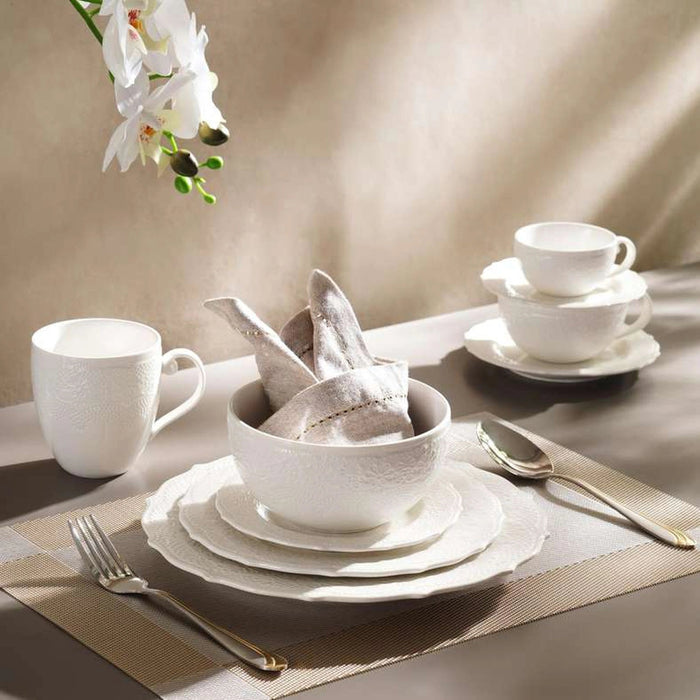 Queen Lace Porcelain Tea Cup Saucer 250Ml - White Pan Home