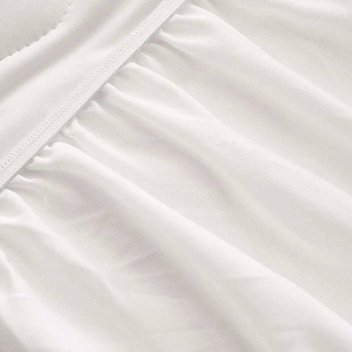 Quilted Cooling Jersey Waterproof Mattress Protector 160X200+33cm - White Pan Home