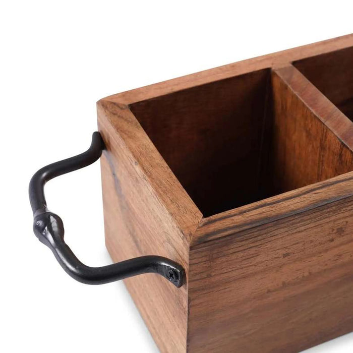 Rabaha Acacia Caddy With 2-Piece Serving Spoon - Natural