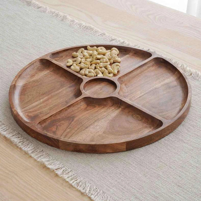 Rabaha Acacia Chip Dip Serving Platter Dia40.6X2.5Cm - Natural
