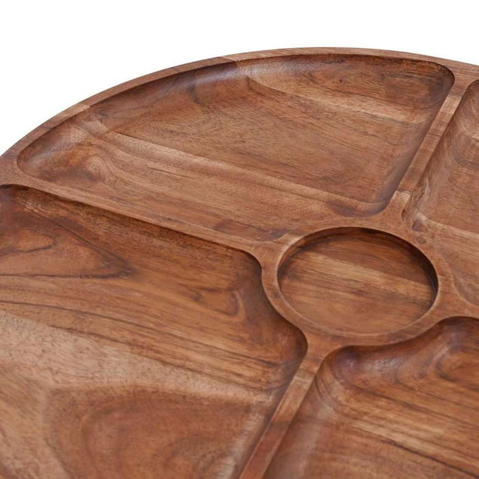 Rabaha Acacia Chip Dip Serving Platter Dia40.6X2.5Cm - Natural