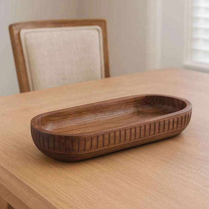Rabaha Acacia Oval Serving Bowl 31.7X13.9X7.6Cm -Natural Pan Home