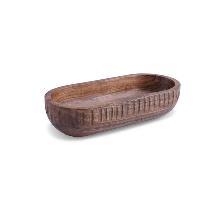Rabaha Acacia Oval Serving Bowl 31.7X13.9X7.6Cm -Natural Pan Home