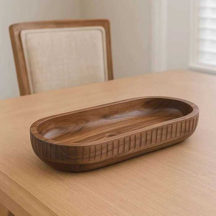 Rabaha Acacia Oval Serving Bowl 35.5X16.5X7.6Cm -Natural Pan Home