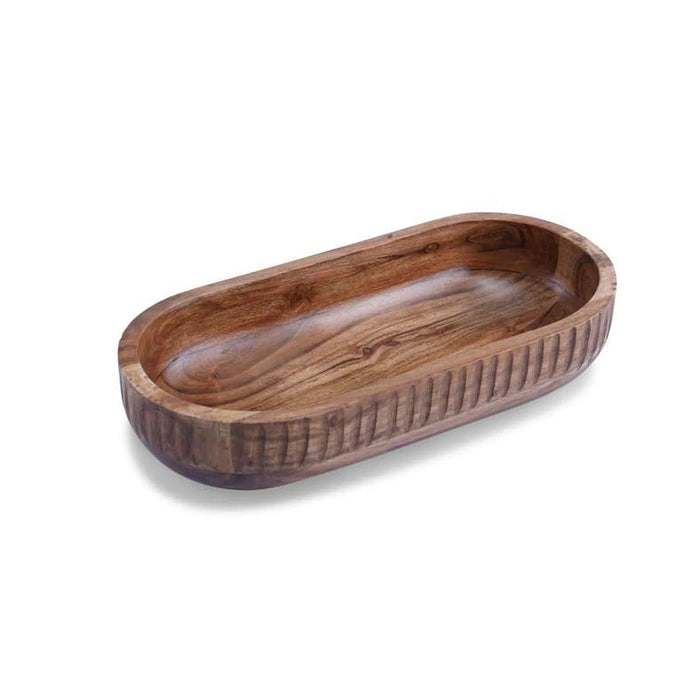 Rabaha Acacia Oval Serving Bowl 35.5X16.5X7.6Cm -Natural Pan Home