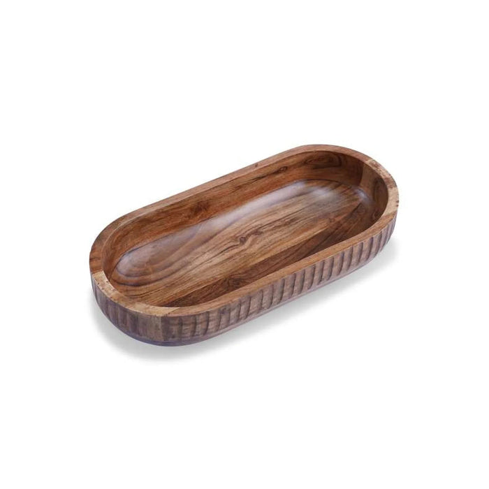 Rabaha Acacia Oval Serving Bowl 35.5X16.5X7.6Cm -Natural Pan Home