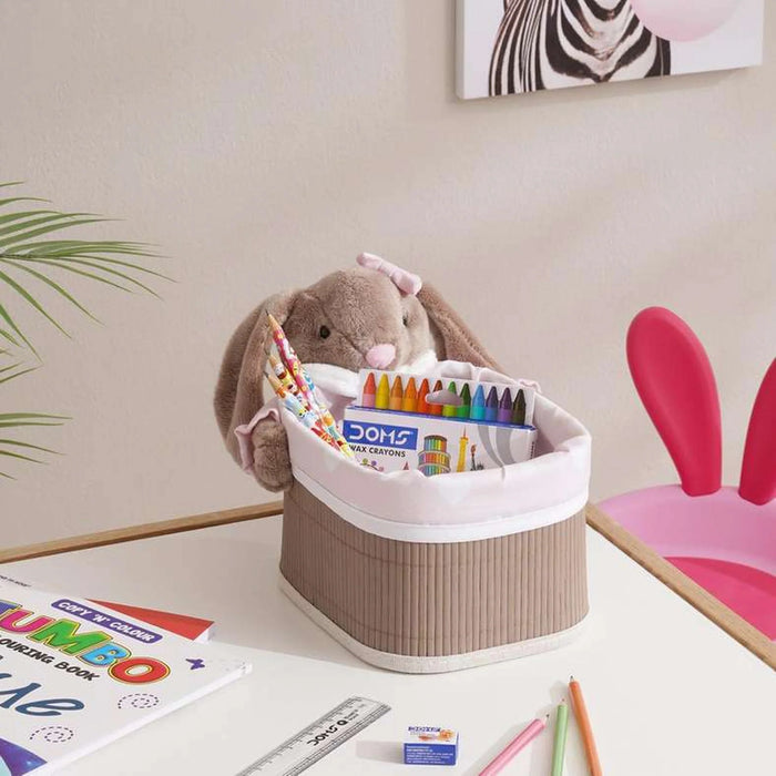 Rabbit Bamboo Storage Basket 20X16X12Cm - Beige