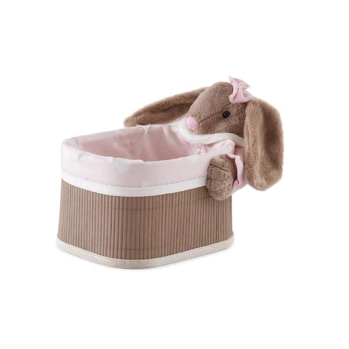Rabbit Bamboo Storage Basket 20X16X12Cm - Beige