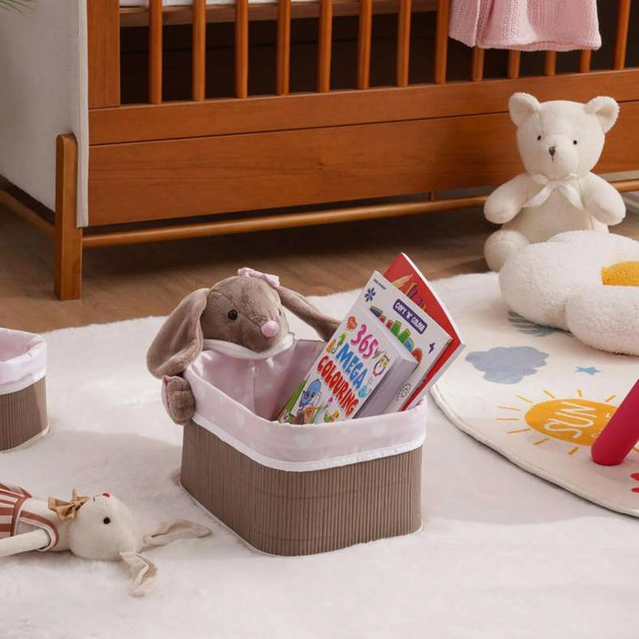 Rabbit Bamboo Storage Basket 28X22X16Cm - Beige