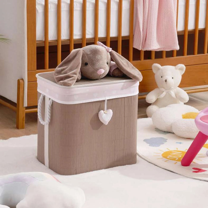 Rabbit Bamboo Storage Basket 40X30X40Cm - Beige
