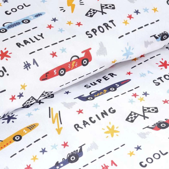 Racing Cars 2-Piece Duvet Cover Set 135X200Cm-Blue