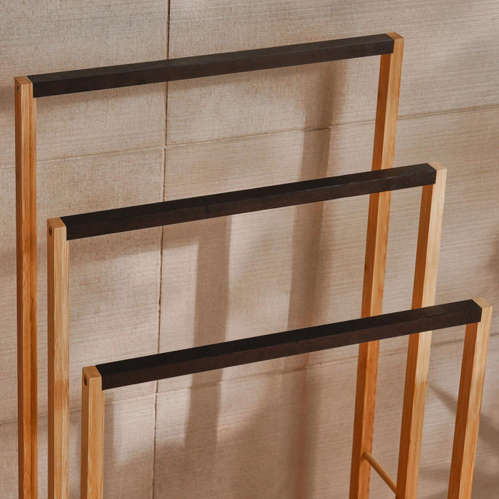 Rag Bamboo 3 Rails Towel Stand 42X24X82 Cm - Natural