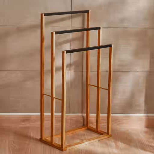Rag Bamboo 3 Rails Towel Stand 42X24X82 Cm - Natural PAN HOME
