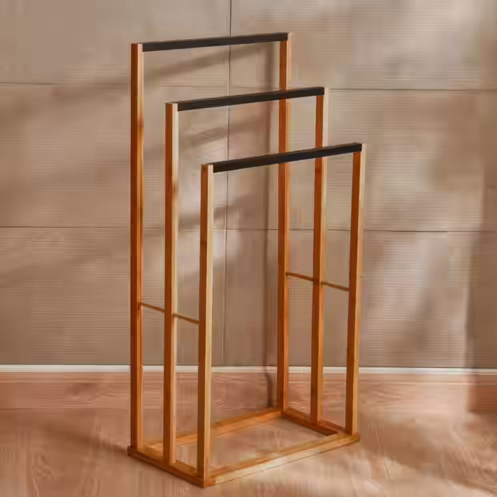 Rag Bamboo 3 Rails Towel Stand 42X24X82 Cm - Natural