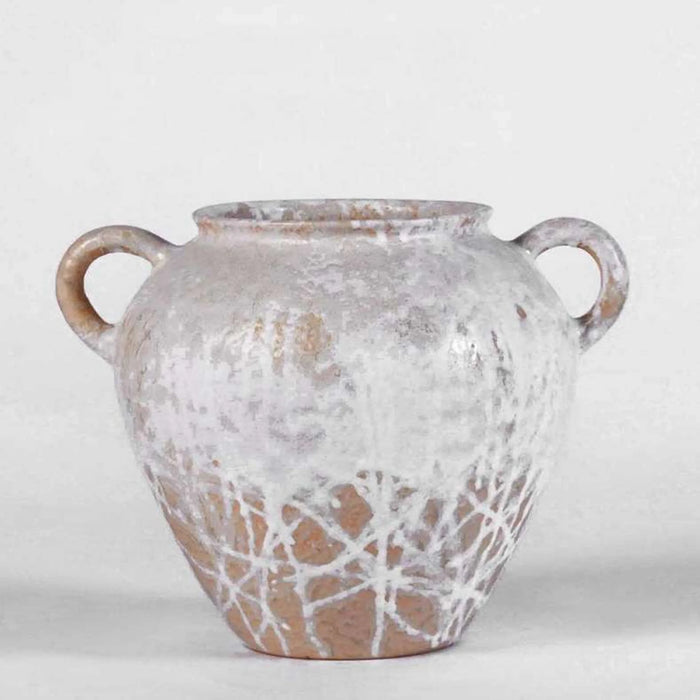 Rainah Terracotta Vase With Two Handles 30X24.5X24Cm - White