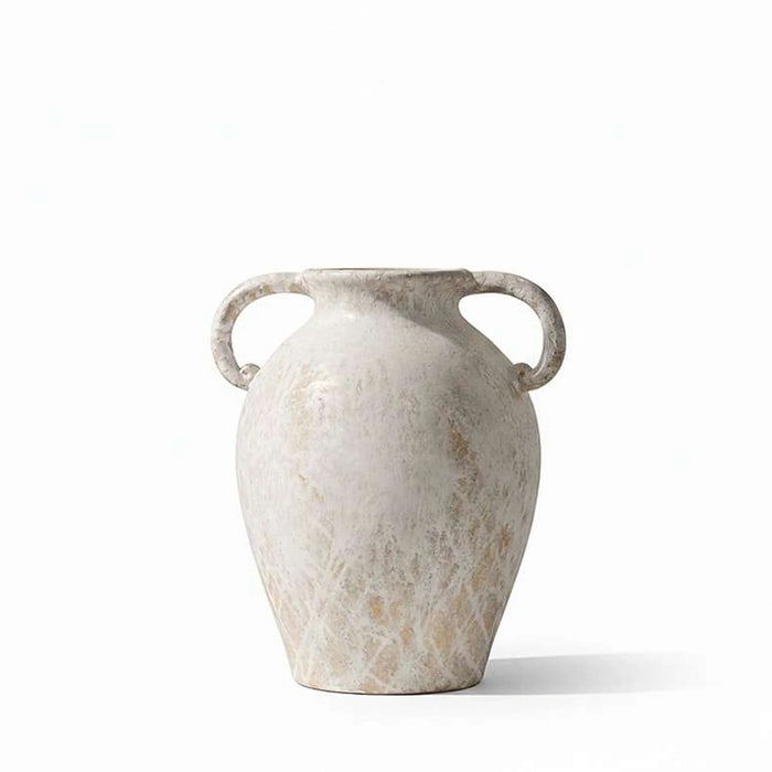 Rainah Terracotta Vase With Two Handles 33X26X40Cm - White