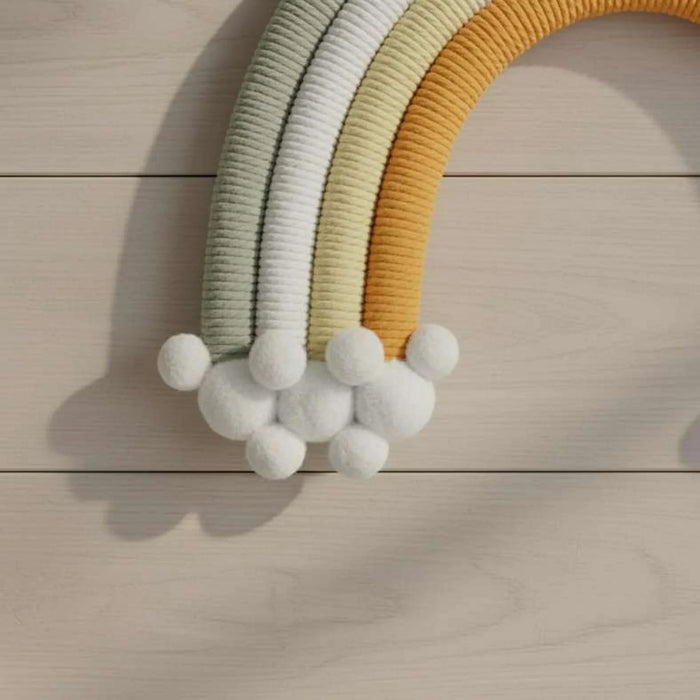 Rainbow Pom Pom Cotton Wall Hanging 30X38Cm -Multi