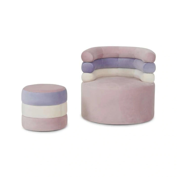 Rainbow Retreat Kids Seating And Stool Upholstered - Blush Pink Pan Home