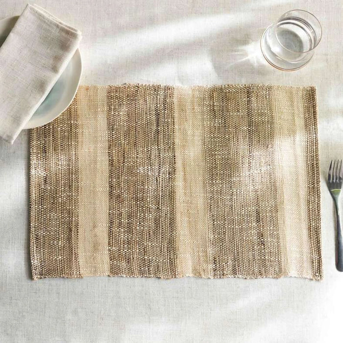 Ramie Stripe Woven Placemat-33X48Cm- Natural