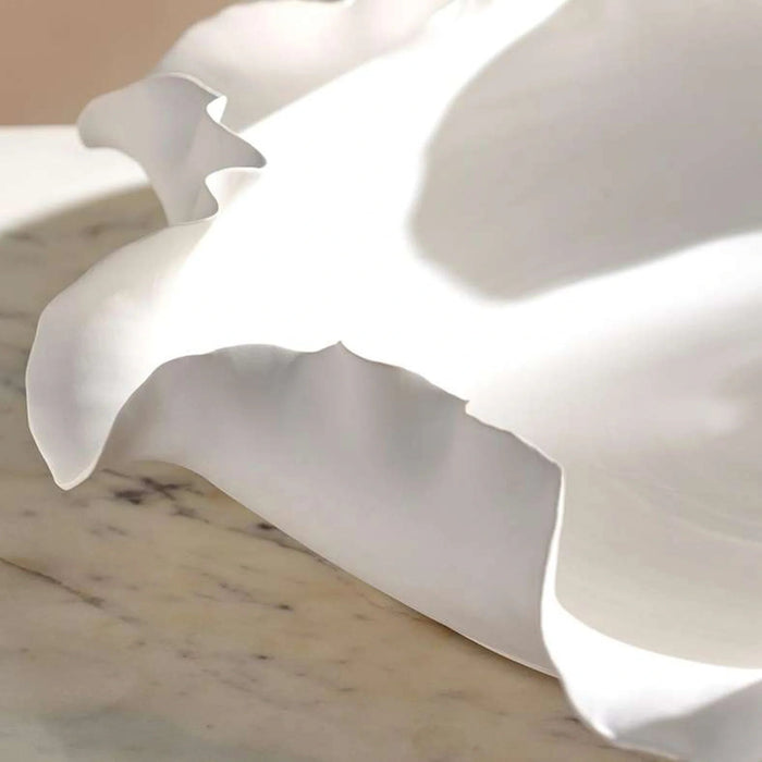 Rana Ceramic Handmade Petal Decor Platter 50.5X50.5X8.5Cm - White Pan Home