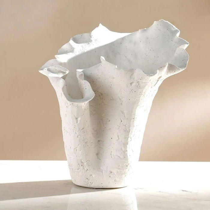 Rana Ceramic Handmade Petal Decor Vase 29.5X26X27Cm - White Pan Home
