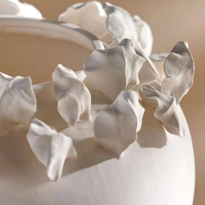 Rana Ceramic Handmade Petal Decor Vase 34.5X34.5X33.5Cm - White