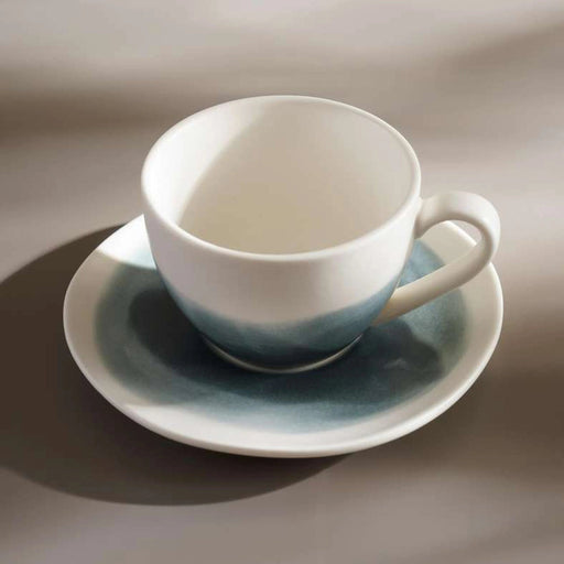Rancel Porcelain Coffee Cup Saucer 150Ml - Greyish Blue Pan Home