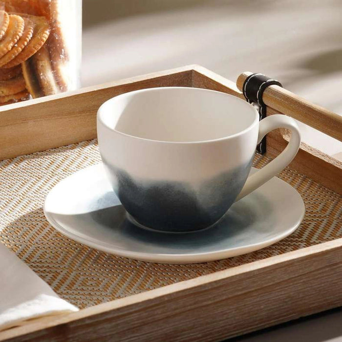 Rancel Porcelain Tea Cup Saucer 250Ml - Greyish Blue Pan Home