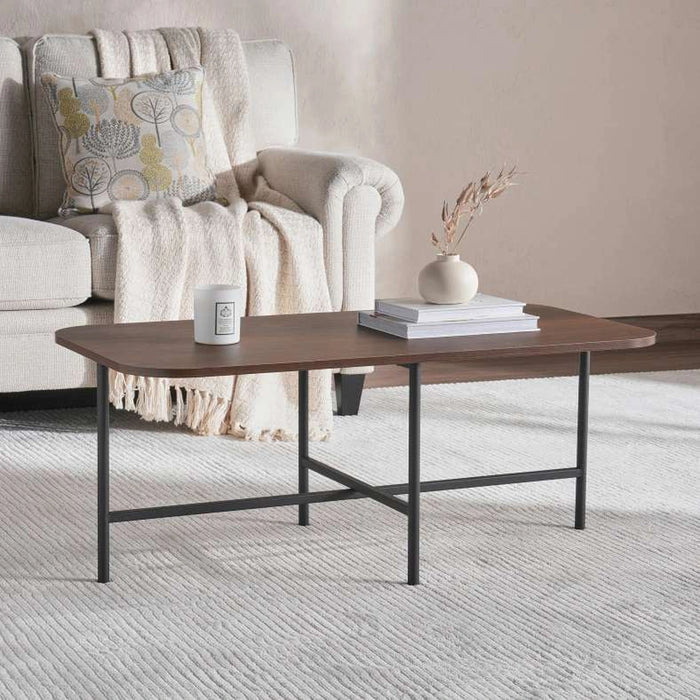 Rasario Coffee Table Melamine - Walnut & Black