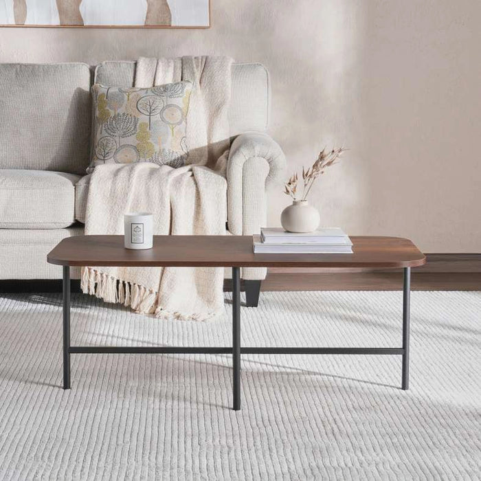 Rasario Coffee Table Melamine - Walnut & Black