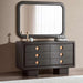 Raxey Dresser With 6 Drawer & Mirror Solid Wood - Black Pan Home
