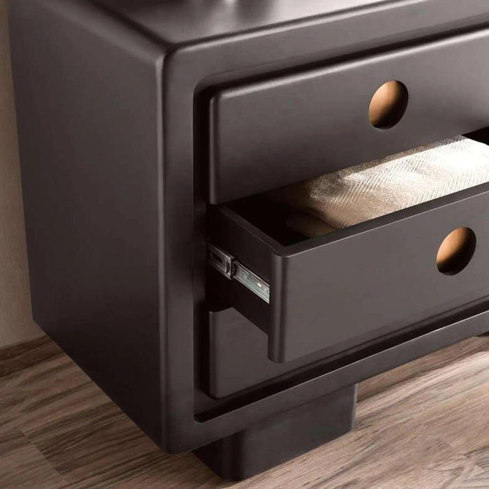 Raxey Dresser With 6 Drawer & Mirror Solid Wood - Black Pan Home