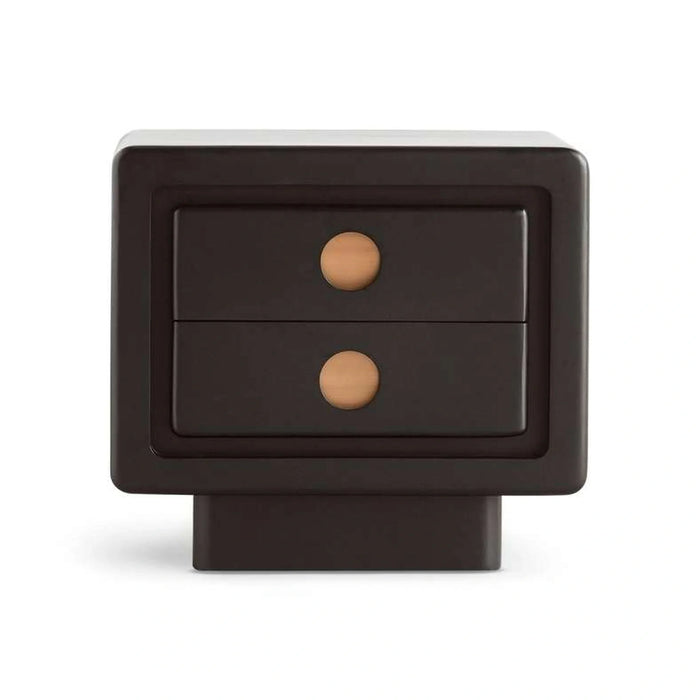 Raxey Night Stand With 2 Drawer Solid Wood - Black