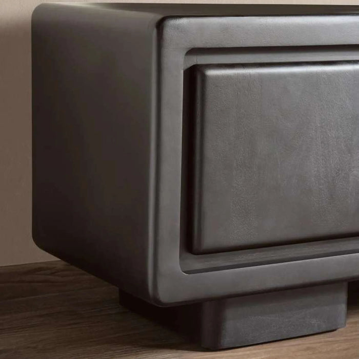 Raxey Tv Unit Up To 75 Inches With 4 Door Solid Wood - Black