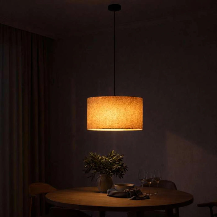 Rayner E27 Wooden Shade Pendant Lamp 45X179Cm - Natural/Black