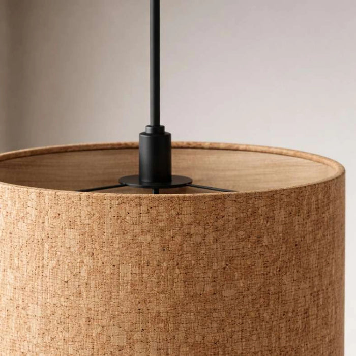 Rayner E27 Wooden Shade Pendant Lamp 45X179Cm - Natural/Black