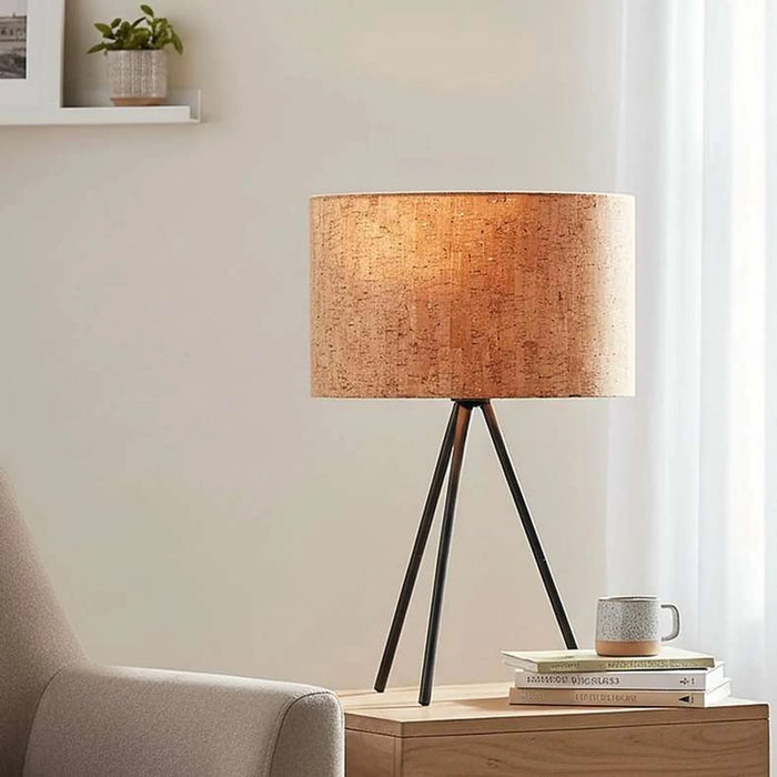 Rayner E27 Wooden Shade Table Lamp 28X56.5Cm - Natural/Black