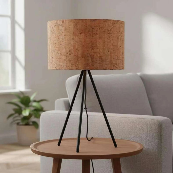 Rayner E27 Wooden Shade Table Lamp 28X56.5Cm - Natural/Black