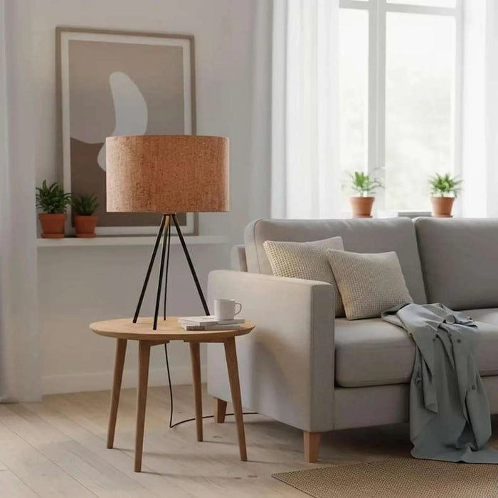 Rayner E27 Wooden Shade Table Lamp 28X56.5Cm - Natural/Black