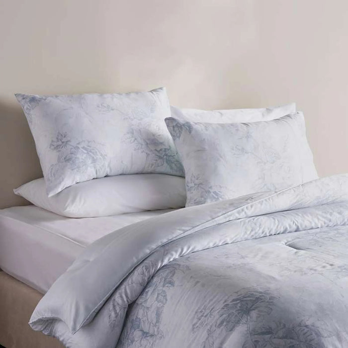 Rayon Floral 3-Piece King Comforter Set 240X260Cm - Blue