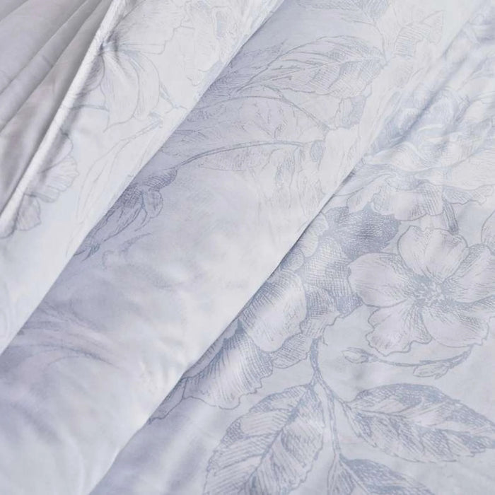Rayon Floral 3-Piece King Comforter Set 240X260Cm - Blue
